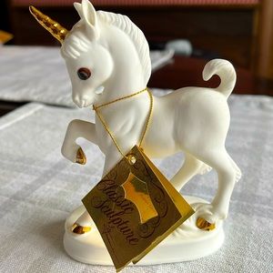 Fine bone China unicorn figurine with 22 karat gold accents